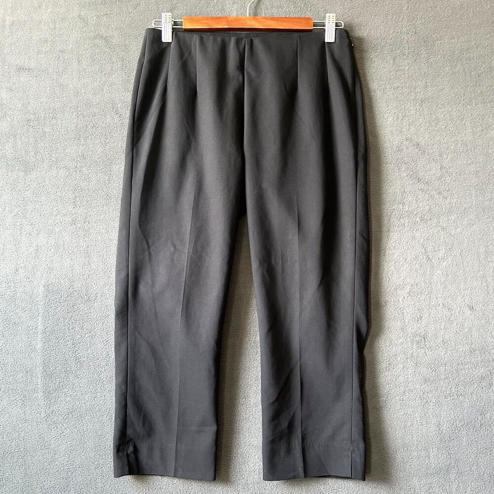 Chaps Cropped Dress Pants Women's Size 4 Black Cotton/Poly Stretch Trousers